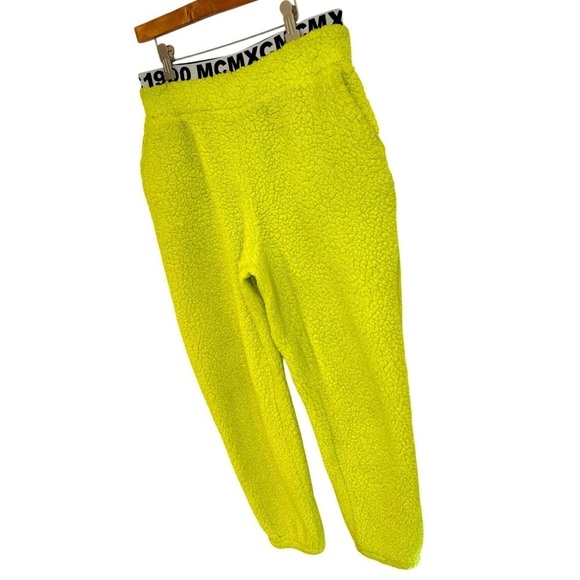 STEVE MADDEN NEON YELLOW CHUCK FLEECE JOGGER SWEATPANTS, SIZE M - Picture 2 of 9